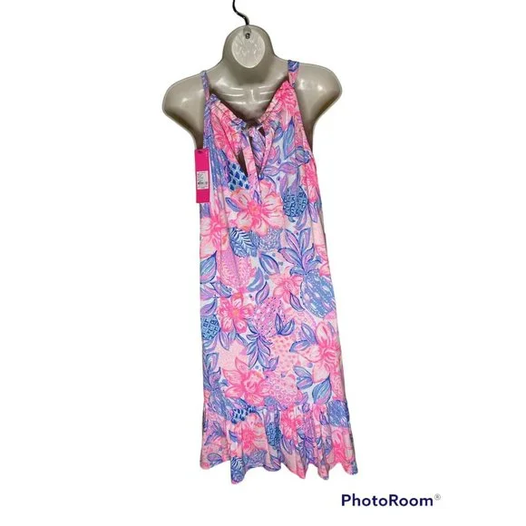 LILLY PULITZER SAIRA DRESS SZ LARGE SNAPPY TURTLE PINK ISLE NEW W/TAGS - Picture 5 of 10